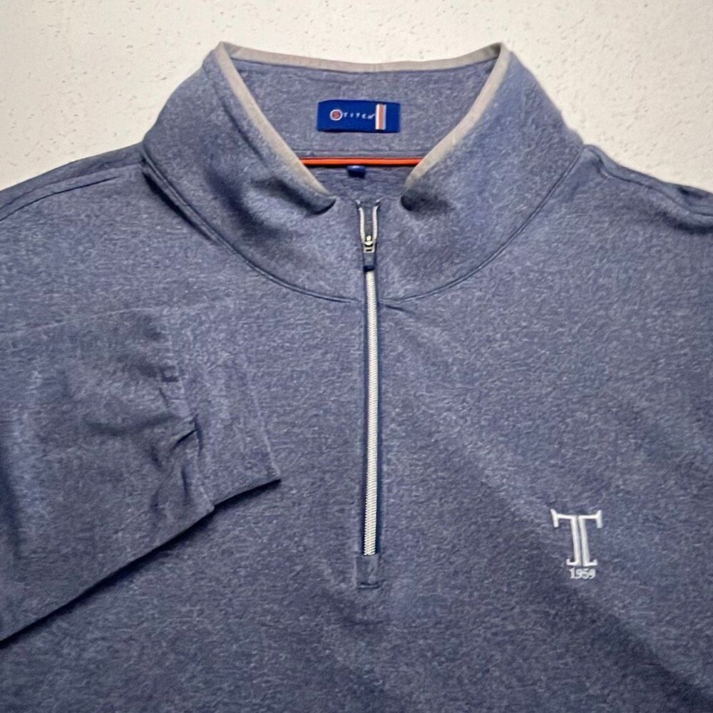 Stitch Golf Blue Pullover Lightweight 1/4 Zip Top Shirt Mens XL